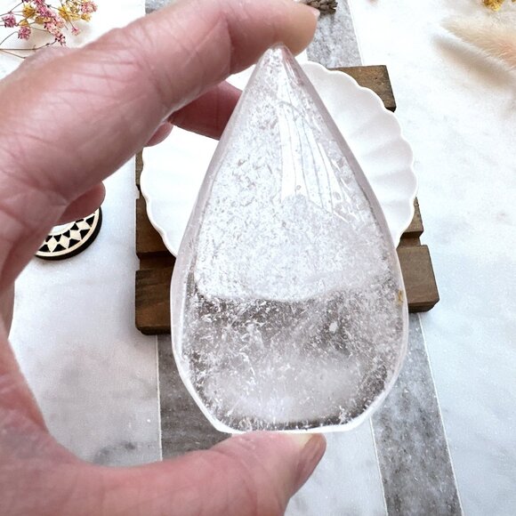 Gorgeous Small Clear Quartz Water Droplet | Clear Quartz Flame - Picture 5 of 10